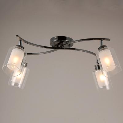 China Kids Room Lights Ceiling Lamp Wholesale Hanging Adjustable Arms Double Black Chrome Metal Glass Ceiling Lamp for sale