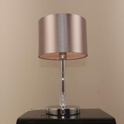 China 2021 New Vintage Chrome Luxury Modern Coffee Table Lamp Fabric Shades Home Hotel Living Room Modern Bedroom Bedside for sale