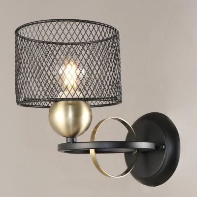 China Modern Vintage Retro Iron Shades Black Finish Home Wall Lamps for sale