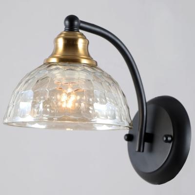 China Modern Vintage Loft Black And Gold Metal Finish Bedroom Indoor Home Wall Lamps for sale