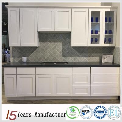 China Modern China Made RTA Modular Shaker Kitchen Cabinet Solid Wood White for sale