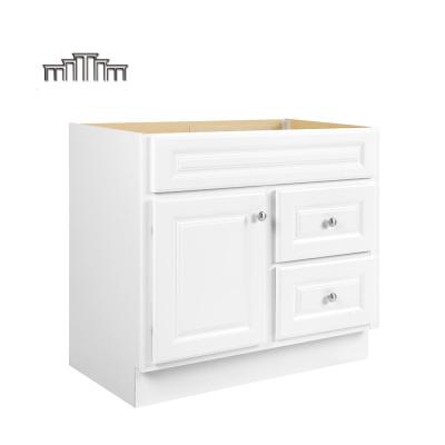 China Contemporary Solid Wood Chinese White Bathroom Vanity Cabinet From Canada Bathroom Cabinets Supplier RTA for sale