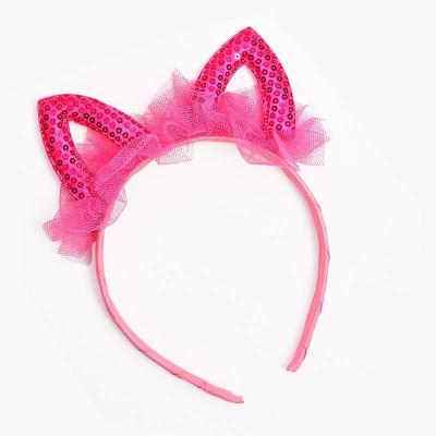 China New Cute CS Children's Cartoon Net Yarn Cat Ears Headbands For Girls Girls Fashion Jewelry for sale