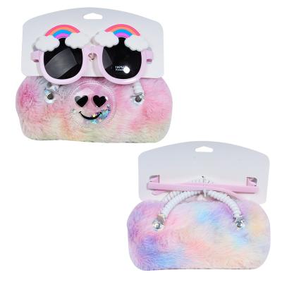 China Wholesale high quality cute design furry set fashion sunglasses kids case+sunglasses for kids for sale