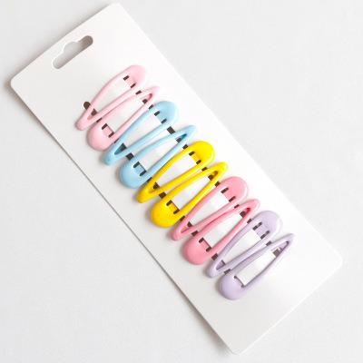 China Wholesale 10 Pcs Cardboard Style Hair Clips Sweet Cute Candy Color Hairpins Girl Hair Pins Accessories for sale