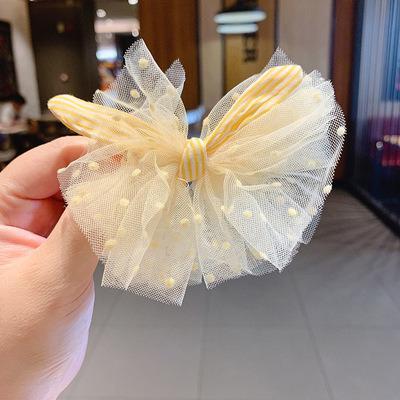 China Cute Europe Baby Kids Hair Pins Girls Hairpins Organza Bow Hair Clips Hair Accessories for sale