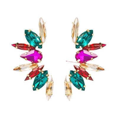 China Newest selling fashion jewelry casual vintage boho glass drill dangle earrings luxury jeweled women earrings for sale