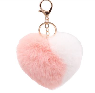 China Promotion Gift Color Bag Heart Shaped Pendant Matching Heart Key Chain for sale