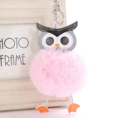 China Custom PU Colorful Cartoon Key Chain Toys Stuffed Plush Toy Bag Decoration Owl Key Chain for sale