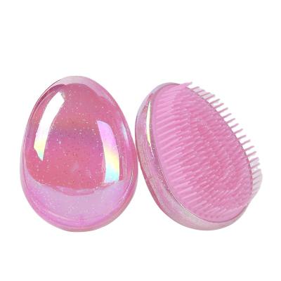 China Fashionable Plastic Type Straight Hair Comb Factory Direct Sale Anti-Knotting Egg Type Plastic Hair Comb for sale