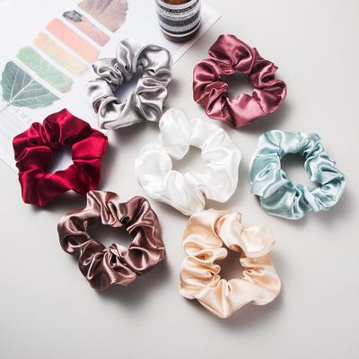 China Fashionable Environmental Friendly Ponytail Holder Multi-colors Velvet Solid Color Hair Ties Elastic Hair Scrunchies For Women for sale