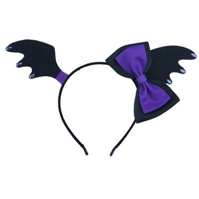 China Popular European and American Halloween Bat Border Wings Bow Hair Band for sale