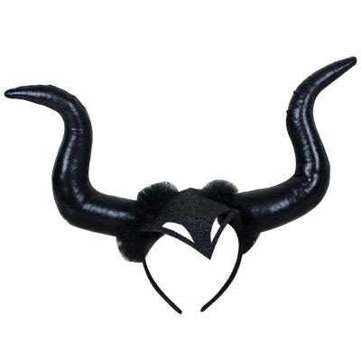 China Popular Halloween Demon Horns Headband Ghost Festival Decoration Prom Party Props Big Horns for sale