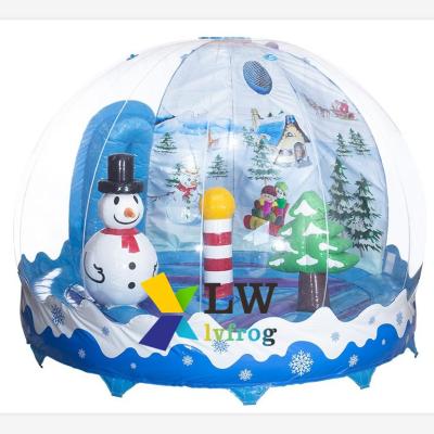 China Indoor Commercial Inflatable Snow Globe Christmas Games Bouncy Castle, Giant Inflatable Snow Globe Jumping Castle for sale