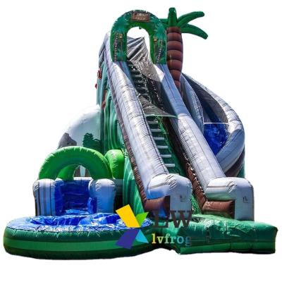 China Indoor Inflatable Jungle Falls n Inflatable Games 24ft Wet Dry Slide For Sale for sale