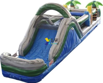 China 2021 Indoor Inflatable Games Insane Giant Inflatable Racing Obstacle Course With Slide For Sale for sale