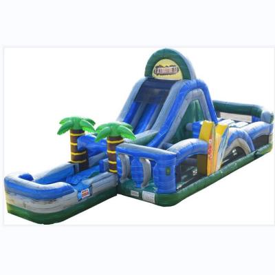 China Indoor inflatable games outdoor xtreme tropical wet dry obstacle course for kids and adults for sale