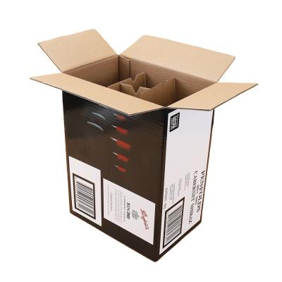 China Recycled Materials Cardboard Red Wine Box 6 Luxury Custom Printed Bottles for sale