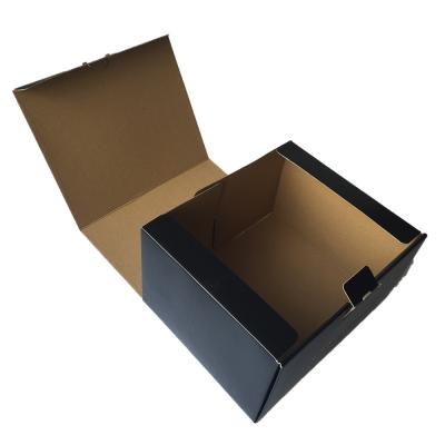 China Recycled materials made in China quality exceptional folding black custom ad box corrugated ad wig box for sale