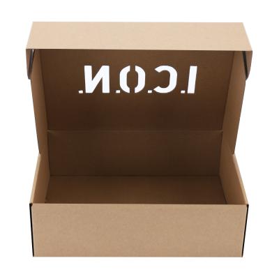 China Recycled Materials Kraft Paper Gift Box Manufacturer Supply Custom Hollow Paper Box New Arrival Simple Elegant Folding for sale