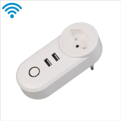 China Indoor High Quality Universal Swiss Radio Socket Wifi Smart White Socket With 2 USB Outlets for sale