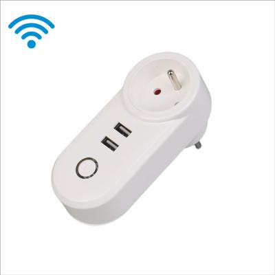 China Indoor Wireless Wifi French Home Use Smart Socket Switch Socket Smart Wall Socket With Usb for sale