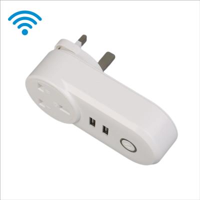 China 110-243v Indoor Mini Wifi Smart Plug With Double Socket 110-243v UK Top Quality Indoor White Smart Usb for sale