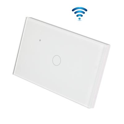 China Glass+PC Brazil Wifi Lamp Switch 1 Smart Strip Glass Wall Touch Switches Tuya Wifi Power Smart Touch Wall Switch for sale