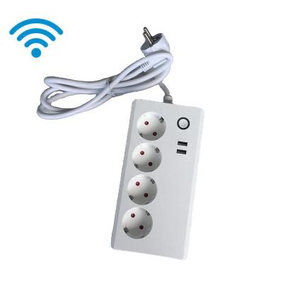 China Industrial EU WiFi Smart Power Strip With German Type USB Charger 16A Smart Home Accessory Socket Handsfree Intelligent Power Plug In Multi Control for sale