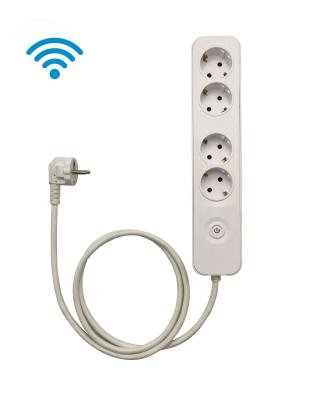 China Germany Smart Plug Extender Wifi Eu Use Power Strip 4 Ways Residential/Multi-Purpose Smart Home Smart Extension Socket for sale