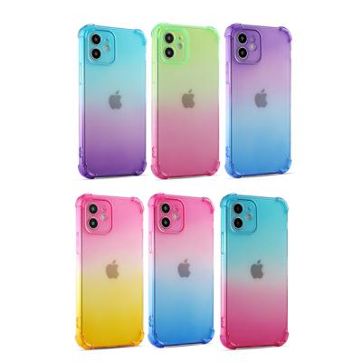 China Transparent Anti-drop Phone Case For iPhone 12 Pro Max Rainbow Colors Phone Case For iPhone 13 Pro Max Mobile Phone Bags for sale