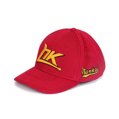 China Adults Red 6 Panel Baseball Cap , Embroidered Snapback Baseball Caps With Hole for sale