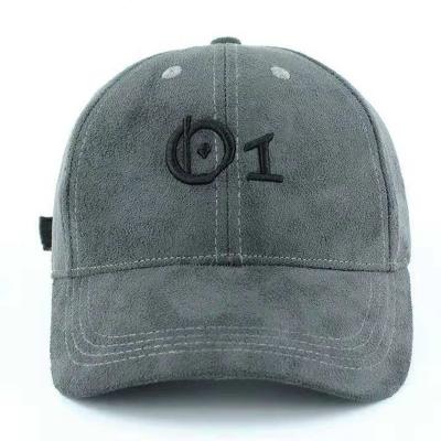 China Metal Buckle Suede Baseball Cap , Custom Embroidered Youth Baseball Hats for sale