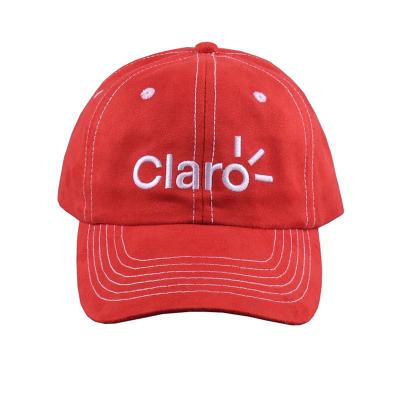 China Custom Logo Embroidered Baseball Caps Suede Dad Hat For Girl Waterproof for sale