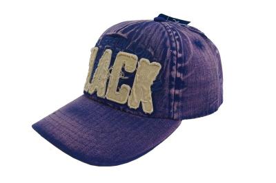 China Purple Embroidered Baseball Caps With Woven Labels / College Ball Caps for sale