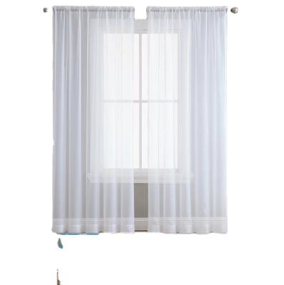 China Blackout bedroom balcony bay window translucent and Nordic simple sheer semi-shading screens color gauze curtains for sale