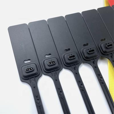 China Factory Custom Anti - Theft Laser Printing Self Locking Disposable Plastic Seal Ties With Label for sale