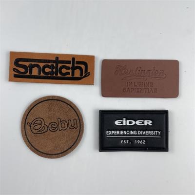 China Sustainable Leather Badge Leather Patch Customized Leather Patches For Clothing for sale