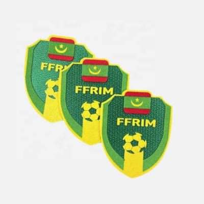 China Sustainable Iron On Flock Sublimated 3D Patch On Tatami Background For Jersey for sale