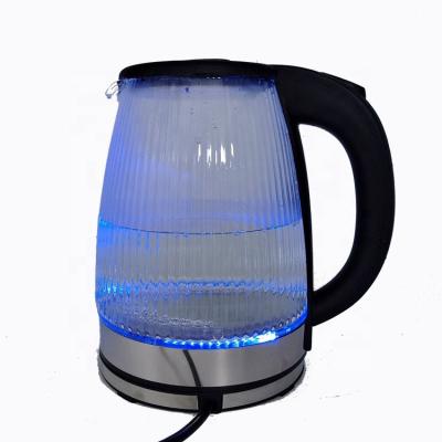 China New Wholesale Price LED Tea Light Water Coffee Boiler 360 Degree Base Jug Glass Electric Kettle for sale