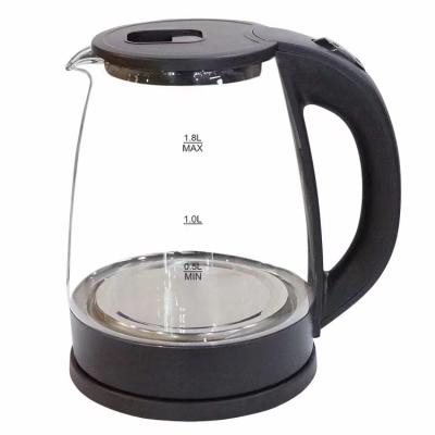 China 360 Degree Base Factory Supply 1.8L Glass Water Tea Heater Direct Rotate Jug Cordless Electric Kettle for sale