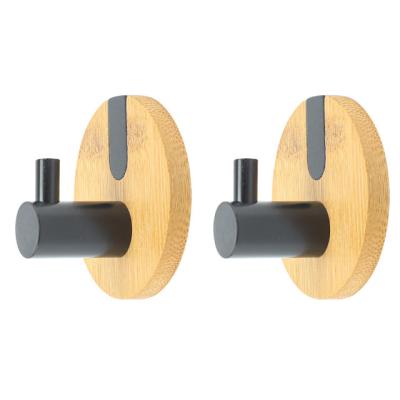 China Stocked Waterproof Adhesive Hooks Holders For Hanging 304 Stainless Coat And Bamboo Towel Robe Hooks for sale