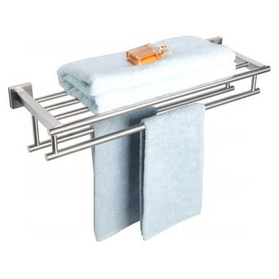 China Heater 24 Inch Bathroom Toilet Towel Rack Towel Shelves With Two Mount Holder Wall Towel Racks for sale