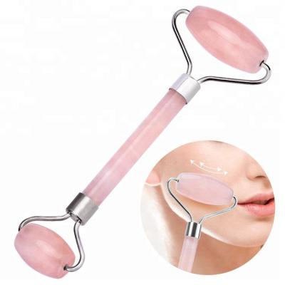 China Rose Quartz Anti Aging Natural Face Massager Beauty Tool, Jade Roller Face Massager for sale