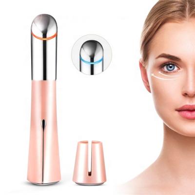 China For commercial & Home Use Heating Sonic Vibration Mini Eye Massager, USB Rechargeable Facial Roller Magic Wand Eye Massager Pen for sale