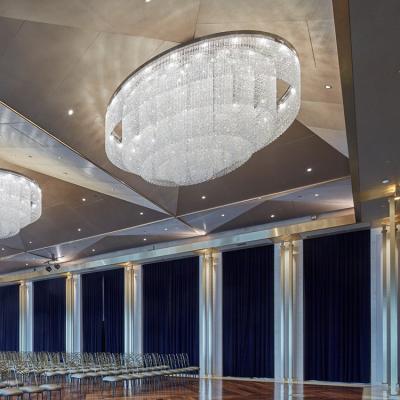 China Modern Modern Design Indoor Decoration Hotel Lobby Banquet Hall Custom Crystal Luxury LED Ceiling Chandelier Light for sale