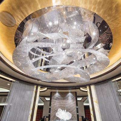 China Modern New Design Indoor Decoration Fixture Hotel Lobby Villa Ballroom Custom Modern LED Ceiling Chandelier Lamp for sale