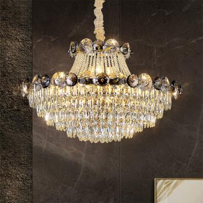 China Modern New Design Indoor Decoration Dining Room Living Room Led Crystal Luxury Chandelier Pendant Light for sale