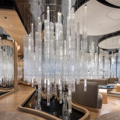 China Modern Modern Style Indoor Decoration Hotel Lobby Restaurant Custom Crystal Glass LED Chandelier Lamp for sale