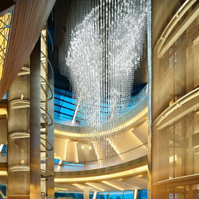 China Modern Luxury Design Large Project Lighting Indoor Decoration Lobby Villa Hall Stair Custom LED Chandelier for sale